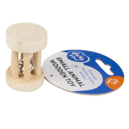 גליל משחק צעצוע למכרסמים עשוי עץ עם פעמון
