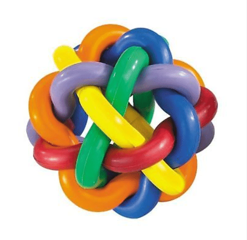 צעצוע כלב כדור גומי צבעוני 7.5 סמ מולטיפט
