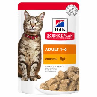 Hill's Science Plan מזון לחתולים בוגרים, טעם עוף 85 גרם