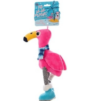 בובת פלמינגו צבעונית 30 סמ צעצוע לכלבים