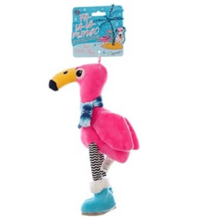 בובת פלמינגו צבעונית 30 סמ צעצוע לכלבים